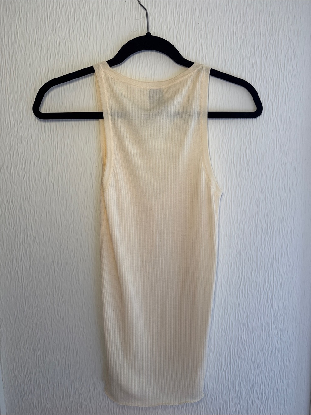 G Label Cream Ribbed Button-Front Tank Top - Picture 3 of 5